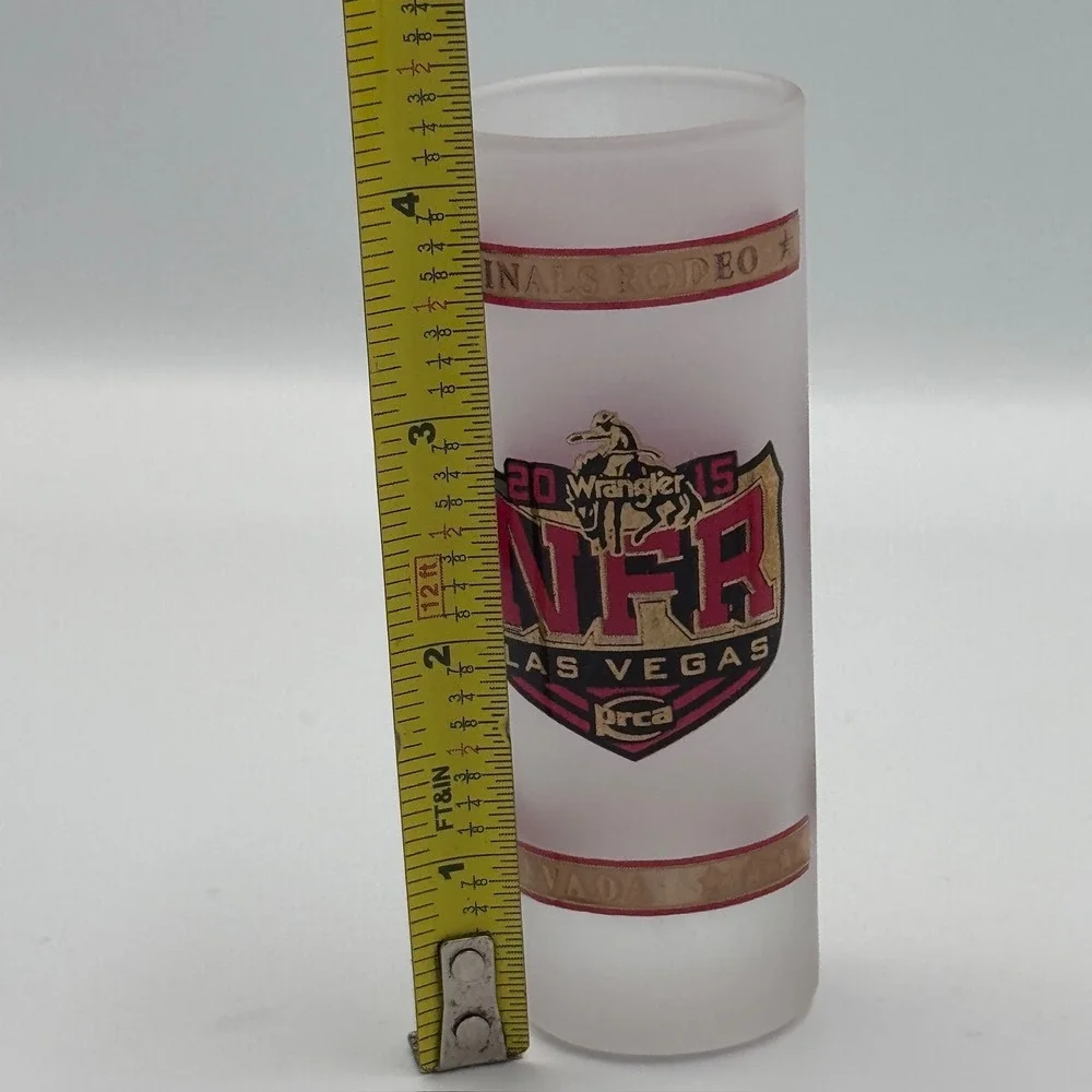 Wrangler NFR 2015 Las Vegas National‎ Finals Rodeo Frosted Tall Shot Glass PRCA